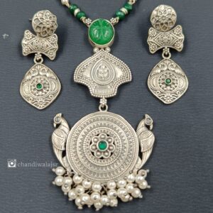 silver necklace with earring (6)