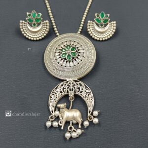 silver necklace with earring (9) silve earring with necklace